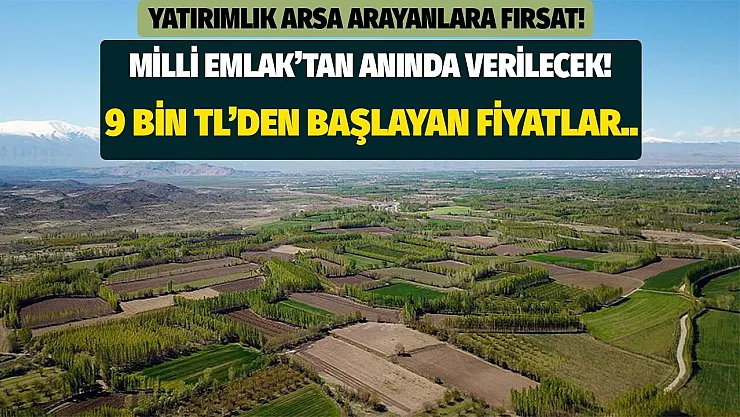 Yatırımlık tarla arayanlar için Milli Emlak'tan 9 bin TL'den başlayan ilanlar yayınlandı! Bu fırsat bir daha ayağınıza gelmez hemen inceleyin