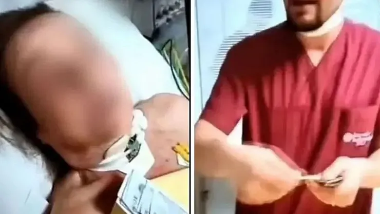 Bir özel hastanede şok görüntüler! Yaşlı hastayla alay eden sağlık personelleri kim?