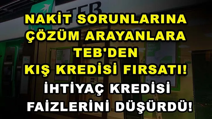 Nakit Sorunlarına Çözüm Arayanlara TEB'den Kış Kredisi Fırsatı! İhtiyaç Kredisi Faizlerini Düşürdü!