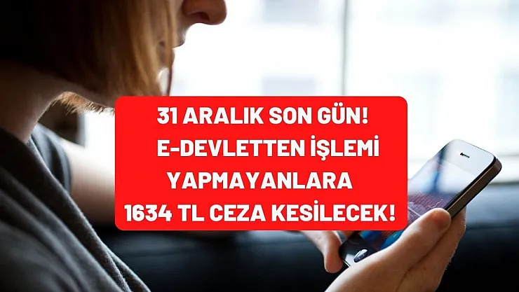 Bakanlık duyuru yaptı! 31 Aralık'a kadar e-Devlet üzerinden yapılmazsa 1600 TL para cezası kesilecek