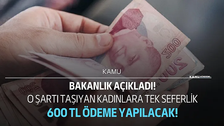 O şartı taşıyan kadınlar için devlet tarafından 600 lira destek ödemesi yapılacak