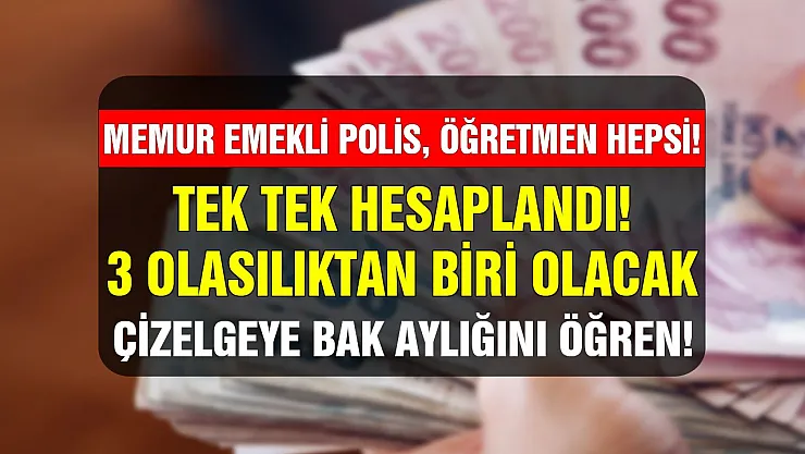Tek tek hesaplandı çizelgeye bak maaşını hesapla! Memur ve emekli polis, öğretmen, avukat, hemşire zamlı maaşları
