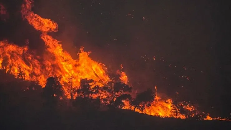 Komşu ülkedeki yangın kontrolden çıktı! Alevler her yeri sardı: Dumanlar Edirne'den görülüyor