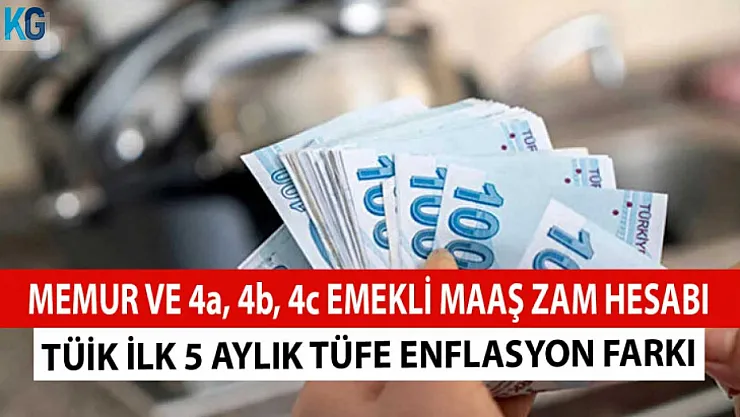 Memur ve 4a, 4b, 4c Emekli Maaş Zam Hesabı! TÜİK İlk 5 Aylık TÜFE Enflasyon Farkı