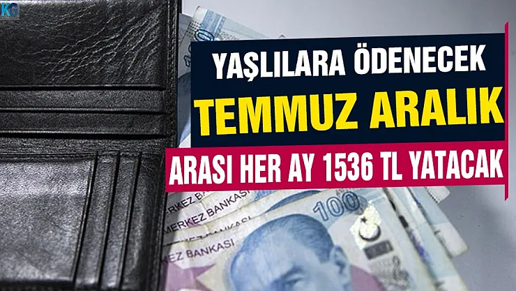Yaşlılara ödenecek! Temmuz Aralık arası her ay 1536 TL hesaplara yatacak