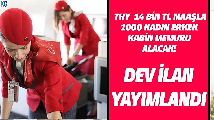 THY 14 bin TL maaşla kadın erkek 1000 kabin memuru alacak! THY kabin memuru başvuru şartları 2022