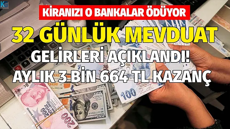 Kenarda değerlendirmeyi bekleyen parası olanlar için bankalardan 32 günlük kira geliri! Denizbank, CepteTEB, Anadolubank 200 bin TL 32 günlük mevduat geliri
