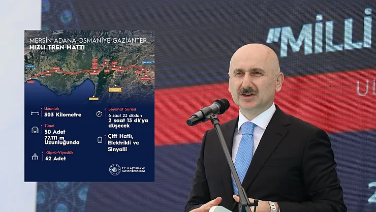 Bakan Karaismailoğlu açıkladı: 2025 yılında bitecek! 6 saatten 2 saate düşecek Mersin Gaziantep hızlı trenin detayları belli oldu